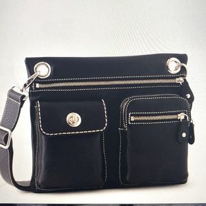 Roots Village Bag Prince Black Leather